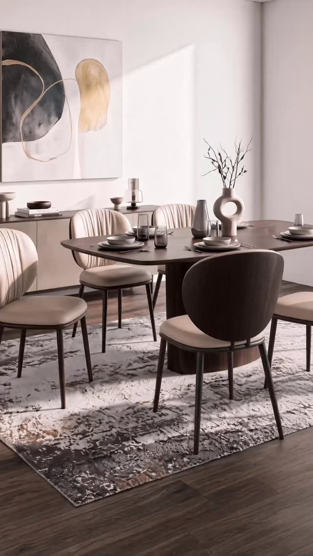 5 Dining Table Mixed Chairs Ideas That Work 3 Oval dining table with pairs of beige and dark brown mixed chairs on a rug.