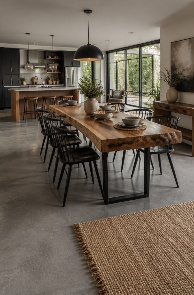 Live Edge Dining Table and Chairs: 10 Wood Types and Styles 16 Live edge dining table set in a spacious and inviting room.